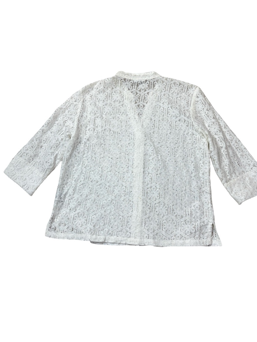 Ruby Rd White Lace Button Down Blouse Top - Picture 2 of 7
